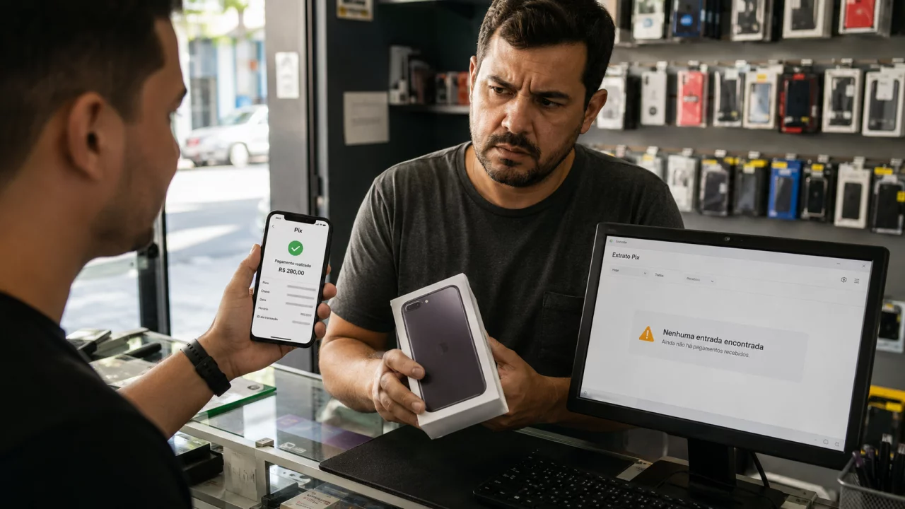 Comprovante falso de Pix: por que o print não confirma pagamento e como o lojista deve conferir ante
