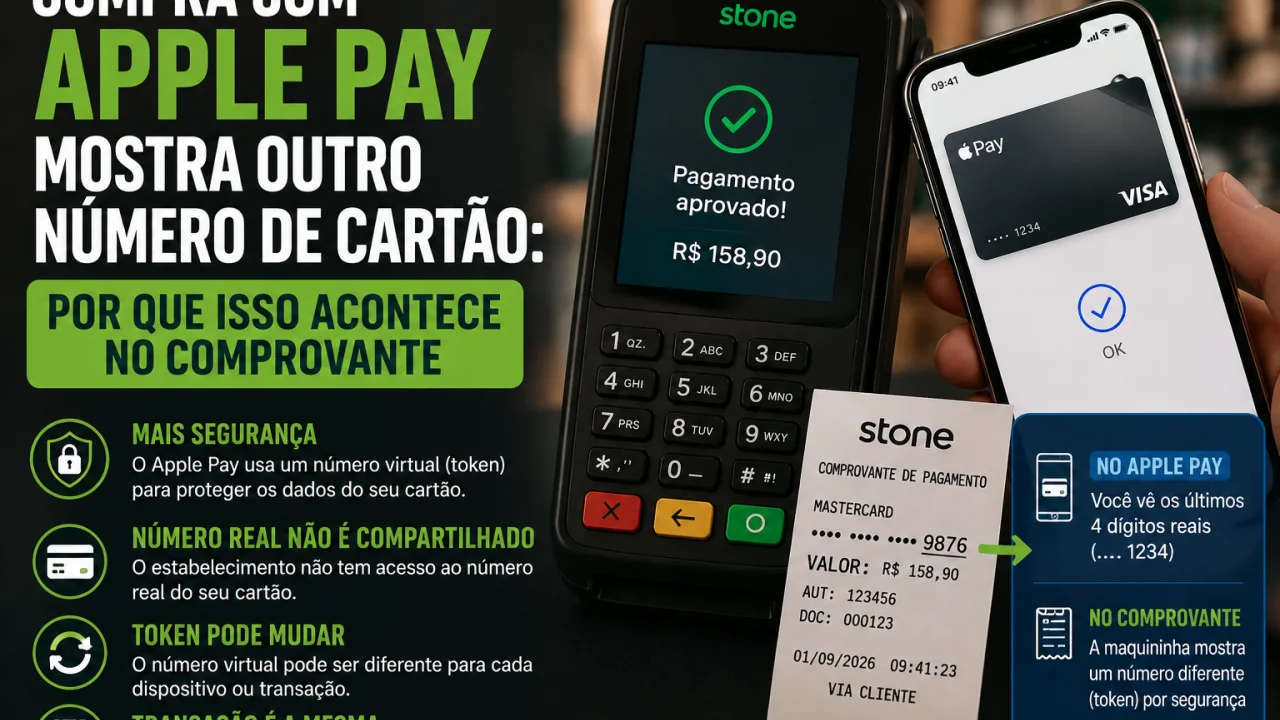 Compra com Apple Pay mostra outro número de cartão: por que isso acontece no comprovante